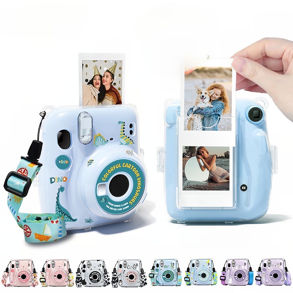 [Film Lab] เคสใส Instax Mini 11 เคสกล้อง เคสป้องกันกล้อง กับสายคล้อง กับสติ๊กเกอร์ CAA51