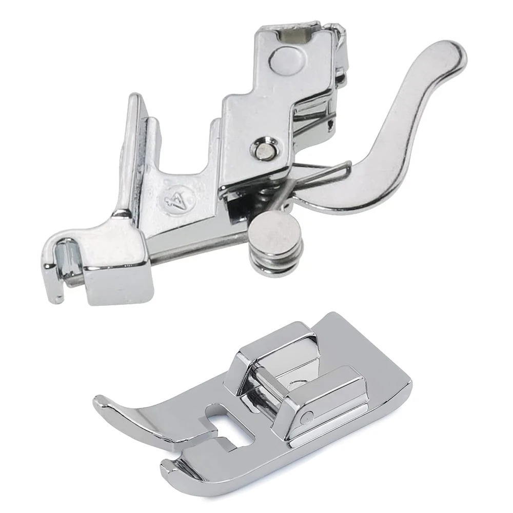 2 ชิ้น/เซ็ต Snap On Low Shank อะแดปเตอร์ Presser เท้าผู้ถือ Universal กดเท้าสําหรับจักรเย็บผ้าในครัวเรือน Quilting เย็บเท้า