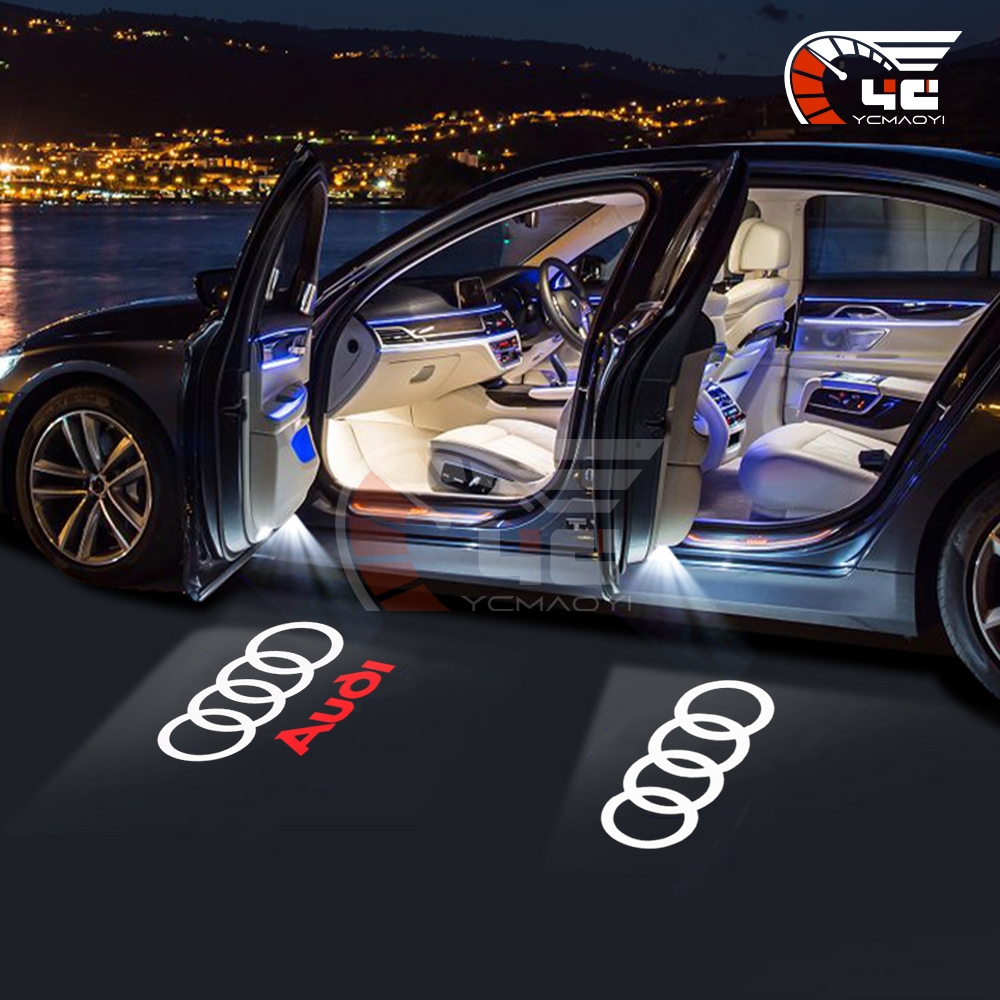 2/4 ชิ้นไฟ Led รถประตูสําหรับ Audi A1 A3 8P 8V A4 A5 A6 A7 A8 Q3 Q5 Q7 Q8 Sline TT โลโก้ยินดีต้อนรับโปรเจคเตอร์ Ghost Shadow โคมไฟ