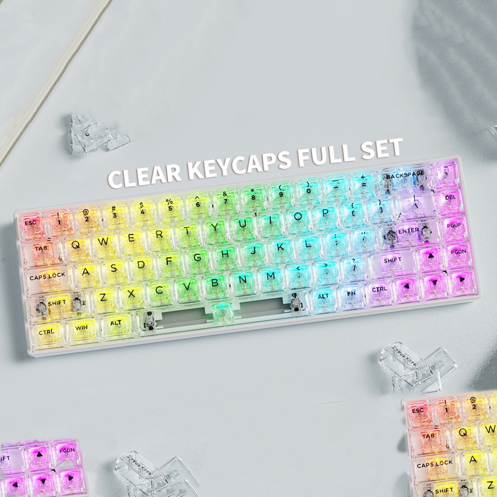 Keycap ใส ภาษาไทย 155 Keys NSA Profile Transparent Keycaps PC Material for Alice Layout/61/64/68/75/84/87/96/980/100/108/ Mechanical Keyboard