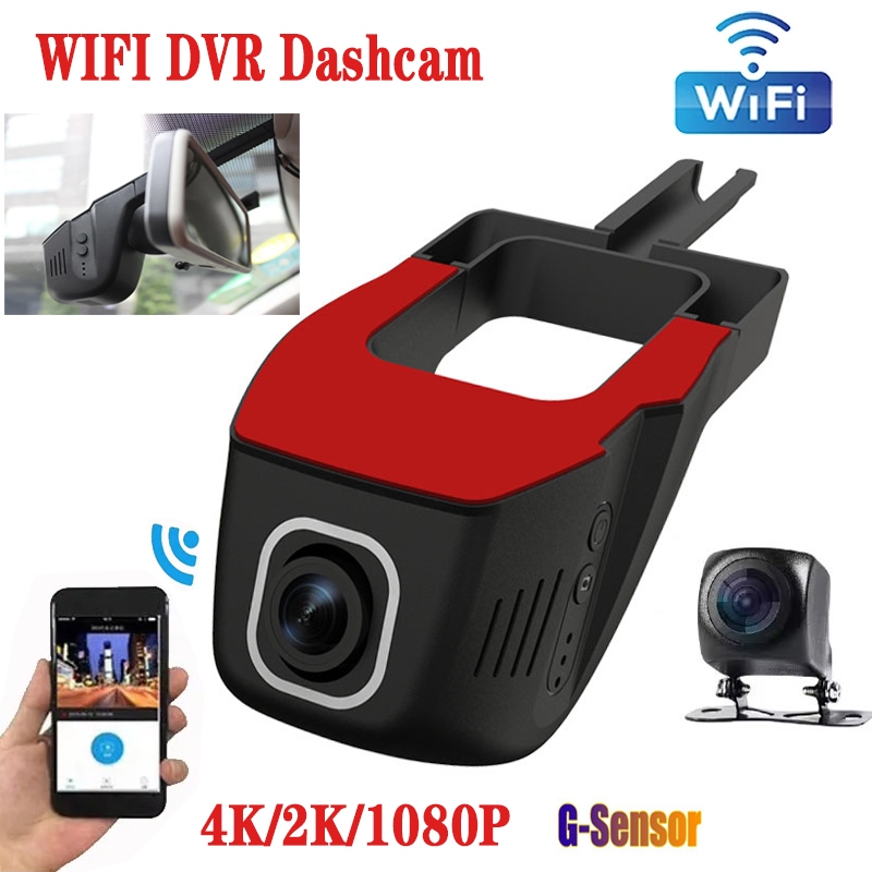 Wifi รถ DVR Dash Cam 1080P/2K/4K Dashcam Full HD Loop บันทึกด ้ านหน ้ าและด ้ านหลัง Dashcam รถบันท