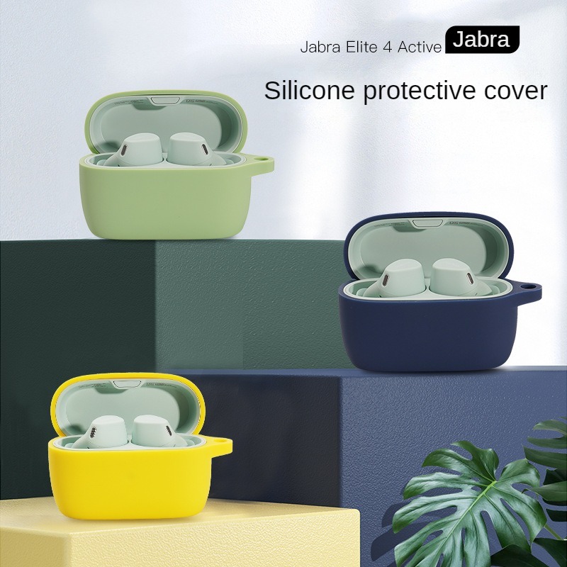 เคสซิลิโคนนิ่ม สีพื้น กันตก สําหรับ Jabra Elite 4 Active TWS Jabra Elite 4