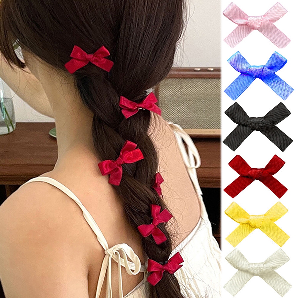 1pcs 3cm Candy สี Duckbill Hairpins สําหรับสาวผู ้ หญิงเกาหลี Lovel Bowknot ผ ้ าคลิปผมหวานบัลเล ่ ต ์ สไตล ์ ริบบิ ้ นโบว ์ Bangs
