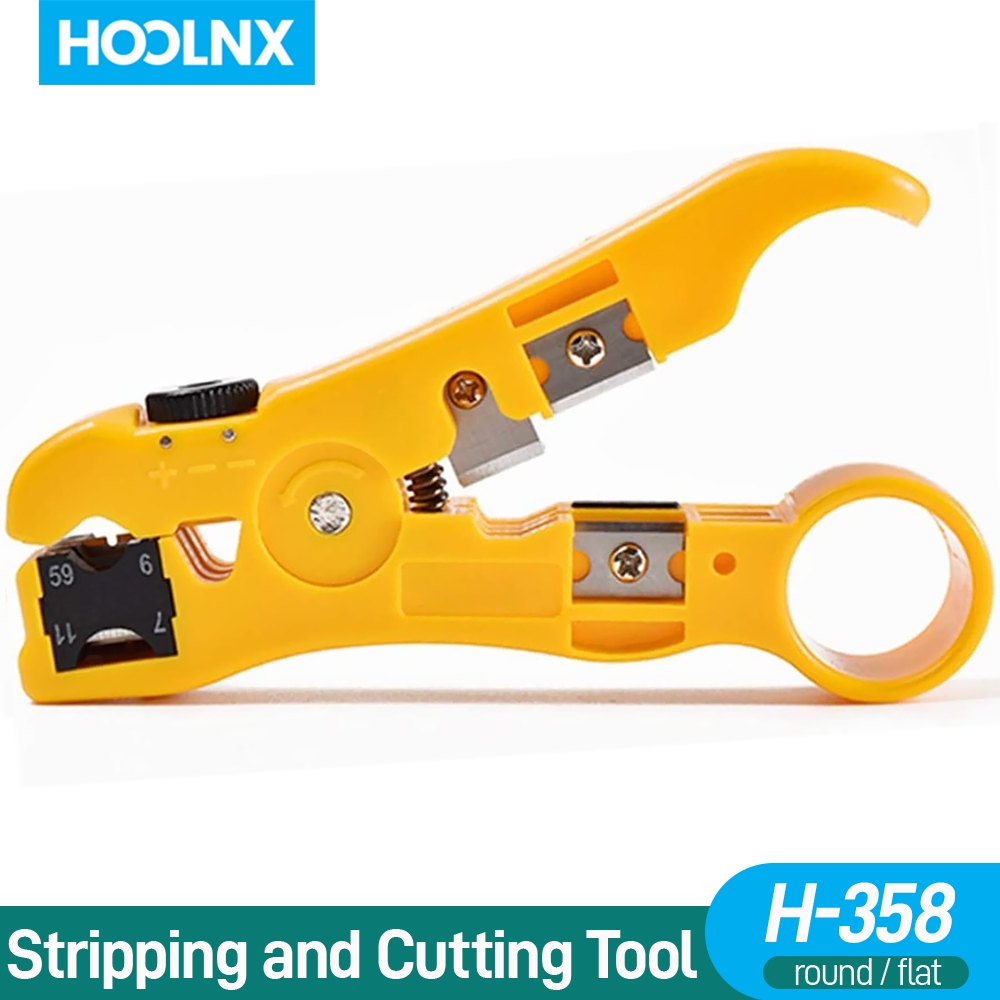 Hoolnx All-In-One Peeling Tool Cable Stripper เครื่องมือการบีบอัดสาย Coaxial, สายกลม, utter และสายแบน