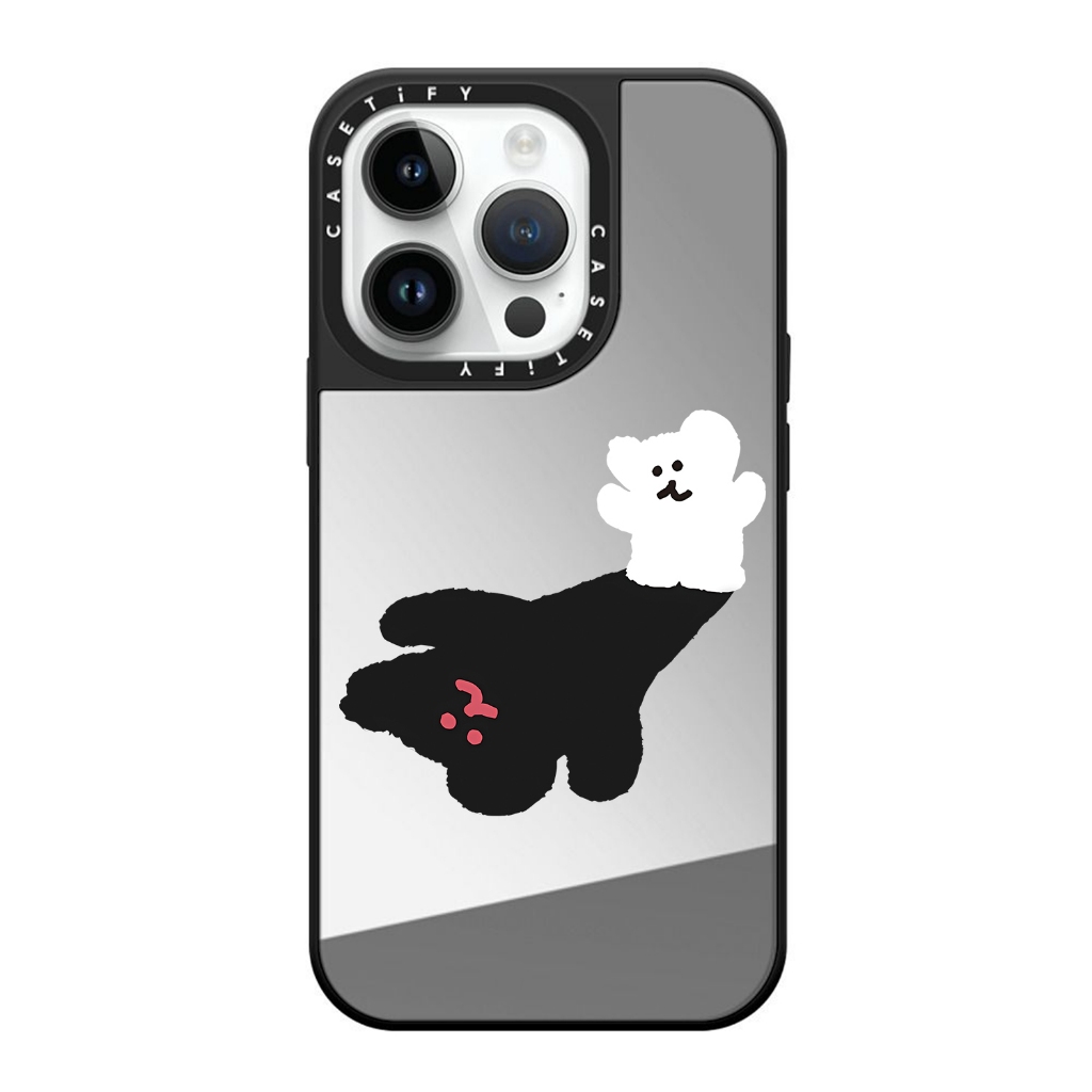 Casetify Shadow Dog เหมาะสําหรับ iPhone 15 Pro Max 14 Pro Max 13 Pro Max 12 Pro Max 11 กระจกเคสโทรศัพท ์