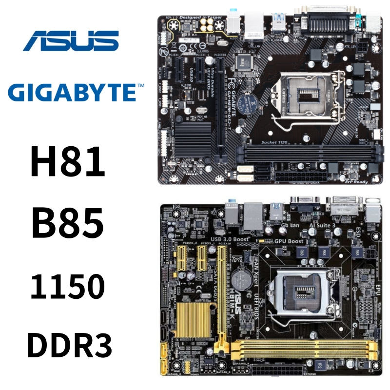 Asus Gigabyte มือที่สอง LGA-1150-Pin H81 Z87 Z97 B85m เดสก์ท็อป DDR3 คอมพิวเตอร์ Disassembly เมนบอร์