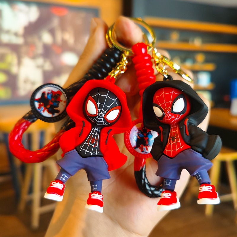 ใหม ่ Spider Man Hoodie พวงกุญแจ Marvel พวงกุญแจของขวัญพวงกุญแจพร ้ อมสต ็ อก