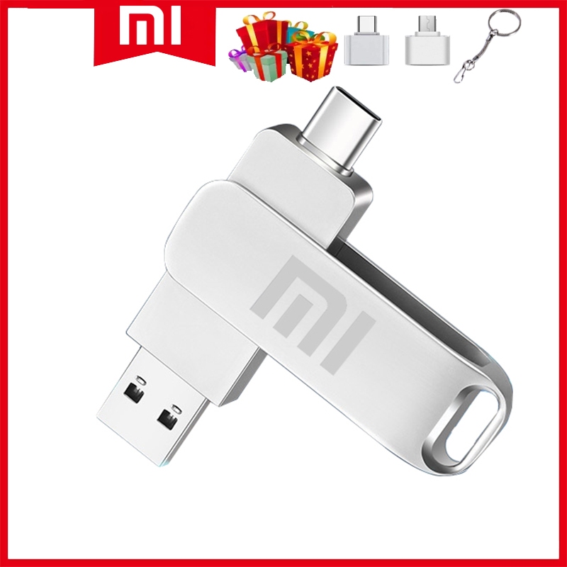 Xiaomi TYPE-C แฟลชหน่วยความจํา 2TB 1TB 512GB 256GB 128GB OTG ปากกา 64GB 32GB 16GB 8GB USB3.0 แฟลชไดรฟ์สามในหนึ่งเดียวเหมาะสําหรับโทรศัพท์มือถือคอมพิวเตอร์ของขวัญอะแดปเตอร์ OTG