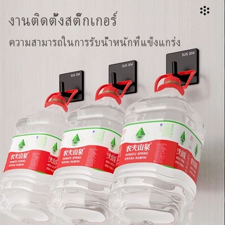YissTiee ตะขอสแตนเลสตะขอแข็งหนาแบบไม่เจาะรูเหมาะสําหรับห้องน้ําห้องครัวและห้องนั่งเล่น