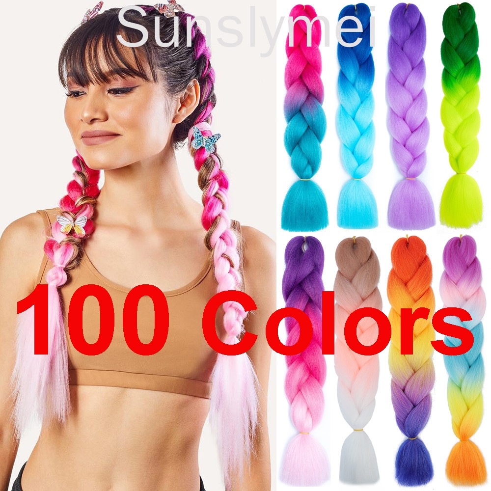 24 วันสังเคราะห ์ Yaki Braids ผม Ombre Braiding Hair Jumbo Braid Hair Extension สําหรับผู ้ หญิง