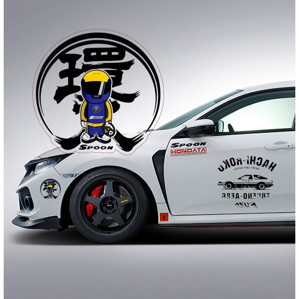 รถยนต์รถยนต์รถยนต์การ์ตูน เจดีเอ็ม ช้อนกีฬาหุ่นยนต์ไวนิลสะท้อนแสงสติกเกอร์รถสไตล์รถจักรยานยนต์