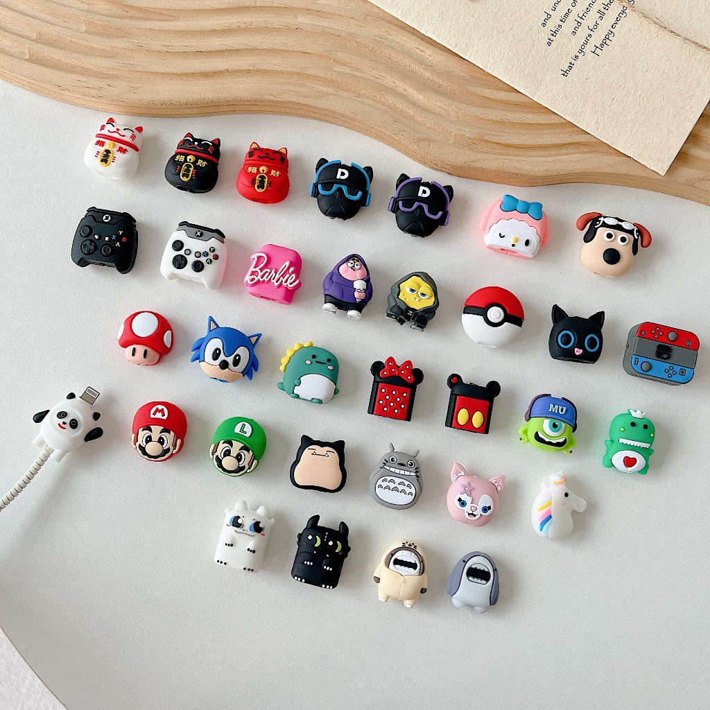 Cable Bite ที่กันสายหัก ลายการ์ตูน cable protector สำหรับ สายชาร์จ iP/Android/USB/Type-C
