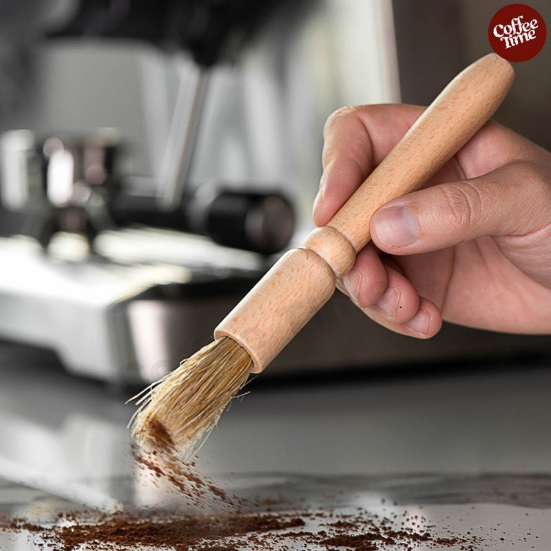 แปรงปัดผงกาแฟ ด้ามจับไม้ มีให้เลือก 2สี Wooden Coffee Brush CoffeeTimeShop