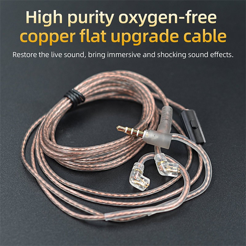 KZ OFC Oxygen free copper 2pin 0.75 มม. อุปกรณ์รอกล้อหมุนทองแดงสีชมพูสําหรับ zst zsn pro ZS10 pro ZSX