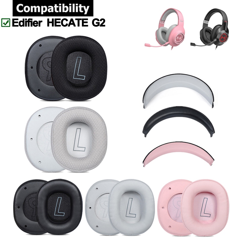 1 คู่แผ่นรองหูฟังสําหรับ Edifier HECATE G2 หูฟังแถบคาดศีรษะแผ่นรองหูฟังฟองน้ําชุดหูฟัง Earmuffs