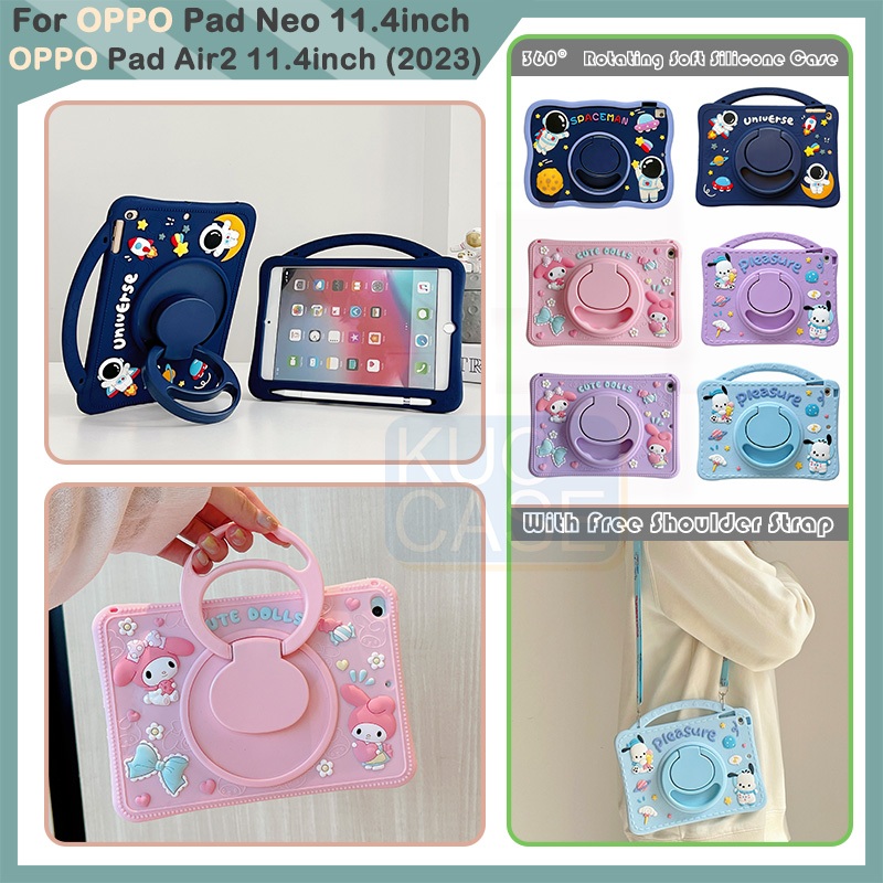 เคส สําหรับ OPPO Pad Air2 11.4 นิ้ว OPPO Pad Neo 2024 360° เคสซิลิโคนนิ่ม หมุนได้
