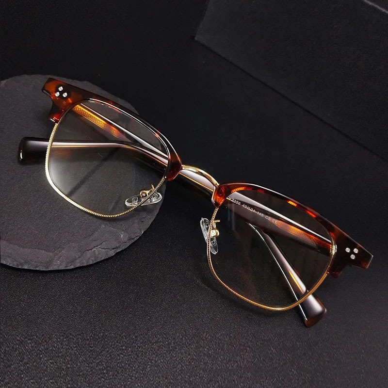 Retro Eyebrow กรอบ TR กรอบแว่นตาโลหะสําหรับผู้ชายผู้หญิงแฟชั่นกรอบแว่นตาอินเทรนด์แว่นตา LY2356