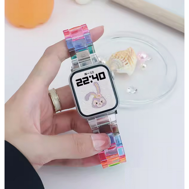 Colorful Dopamine Watchband สาย i watch Strap Series 10 9 8 7 6 5 4 3 2 1, SE,SE2,Ultra Strap Size 38m 40mm 41mm 42mm 44mm 45mm 49mm Handmade Replacement i Watch Strap Loop
