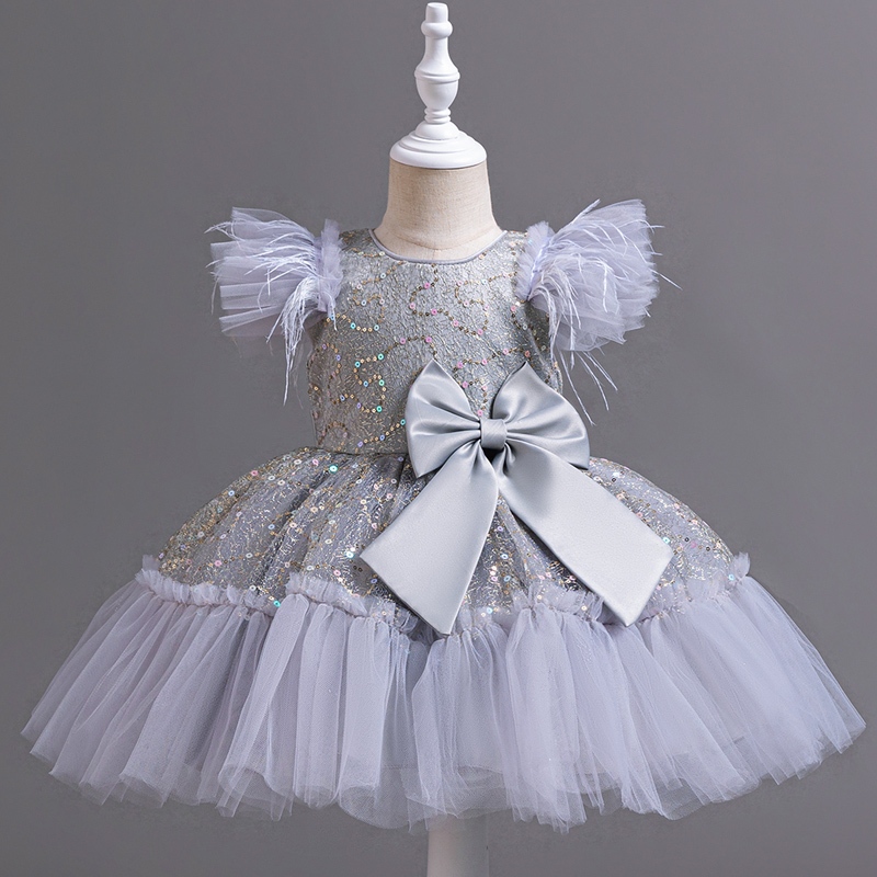 สาวเจ ้ าหญิงชุดเลื ่ อมวันเกิดชุดบินแขน TUTU ชุดเดรส 1-6 ปีเด ็ กพรรคเครื ่ องแต ่ งกาย