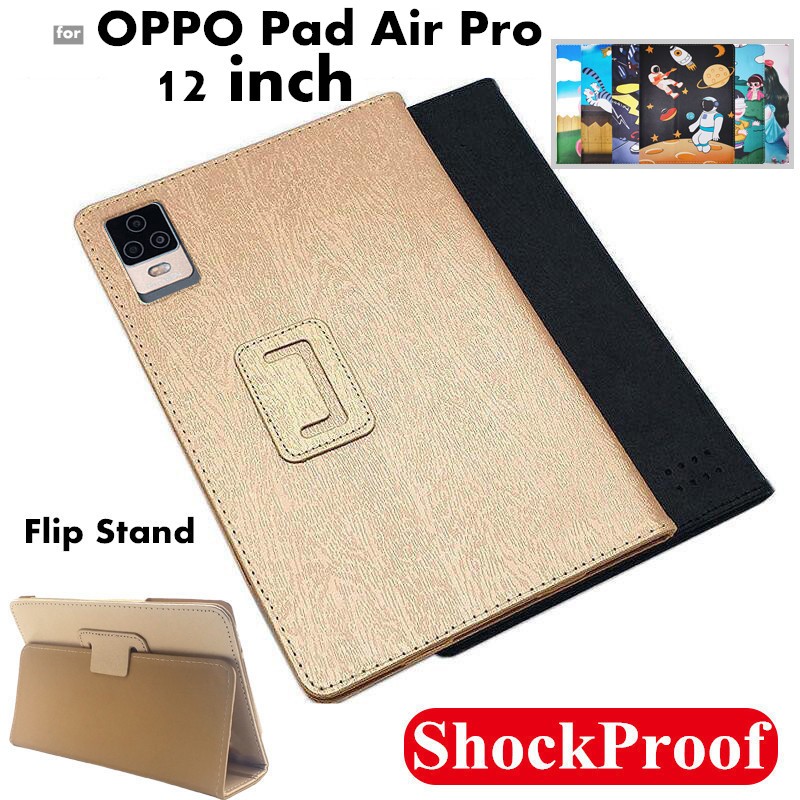 Flip Case for OPPO Pad Air Pro 12 Inch Silk Pattern Cover Flip Foldable Stand Full Body Protective Case