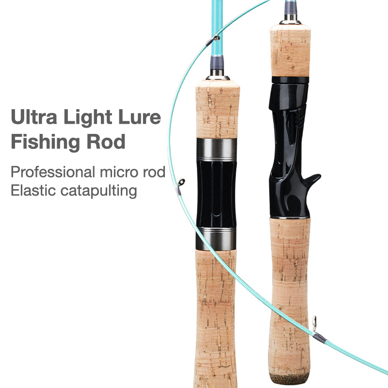 Lure คันเบ็ดตกปลา UL ปลายก้าน ลำธาร ดีดตัวออก ไมโครร็อด 1.35m ~ 1.8m คาร์บอนร็อดร่างกายไม้ก๊อกจับปลอกคอเซรามิก