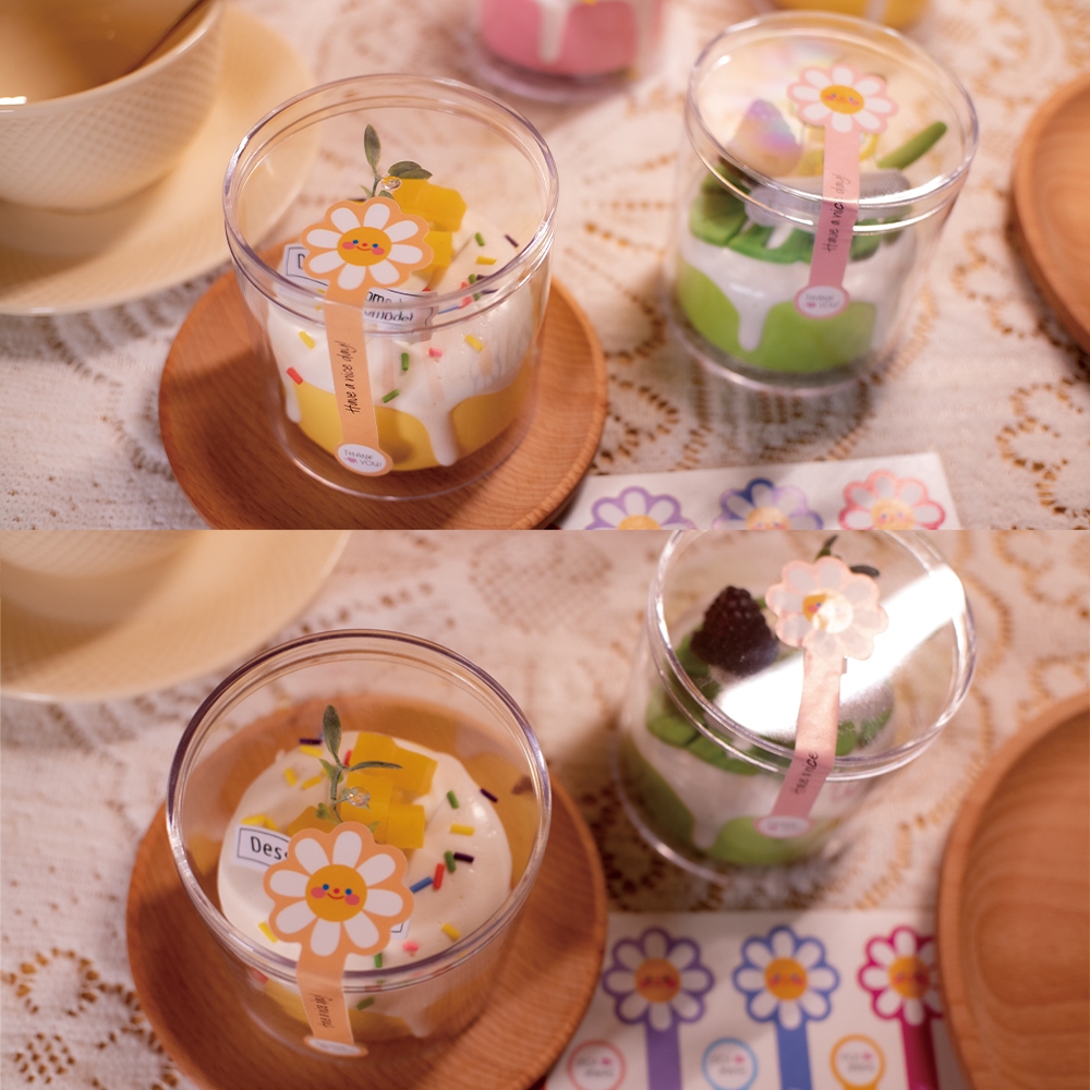 100 ชิ้น/แพ็คน่ารักดอกไม้รูปขอบคุณสติกเกอร์ทําด้วยมืออบเค้กบรรจุภัณฑ์ตกแต่งฉลากติดด้วยตนเองปิดผนึกสติกเกอร์ - รูปที่ 4