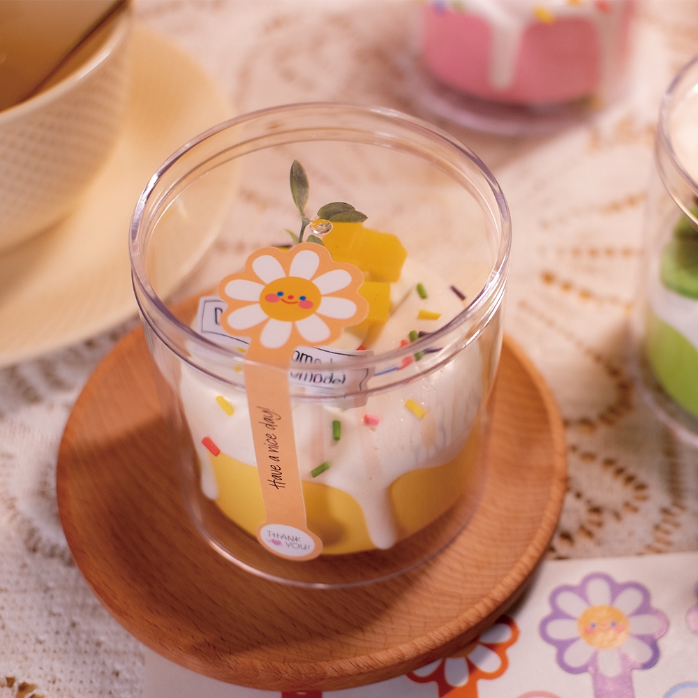 100 ชิ้น/แพ็คน่ารักดอกไม้รูปขอบคุณสติกเกอร์ทําด้วยมืออบเค้กบรรจุภัณฑ์ตกแต่งฉลากติดด้วยตนเองปิดผนึกสติกเกอร์ - รูปที่ 2