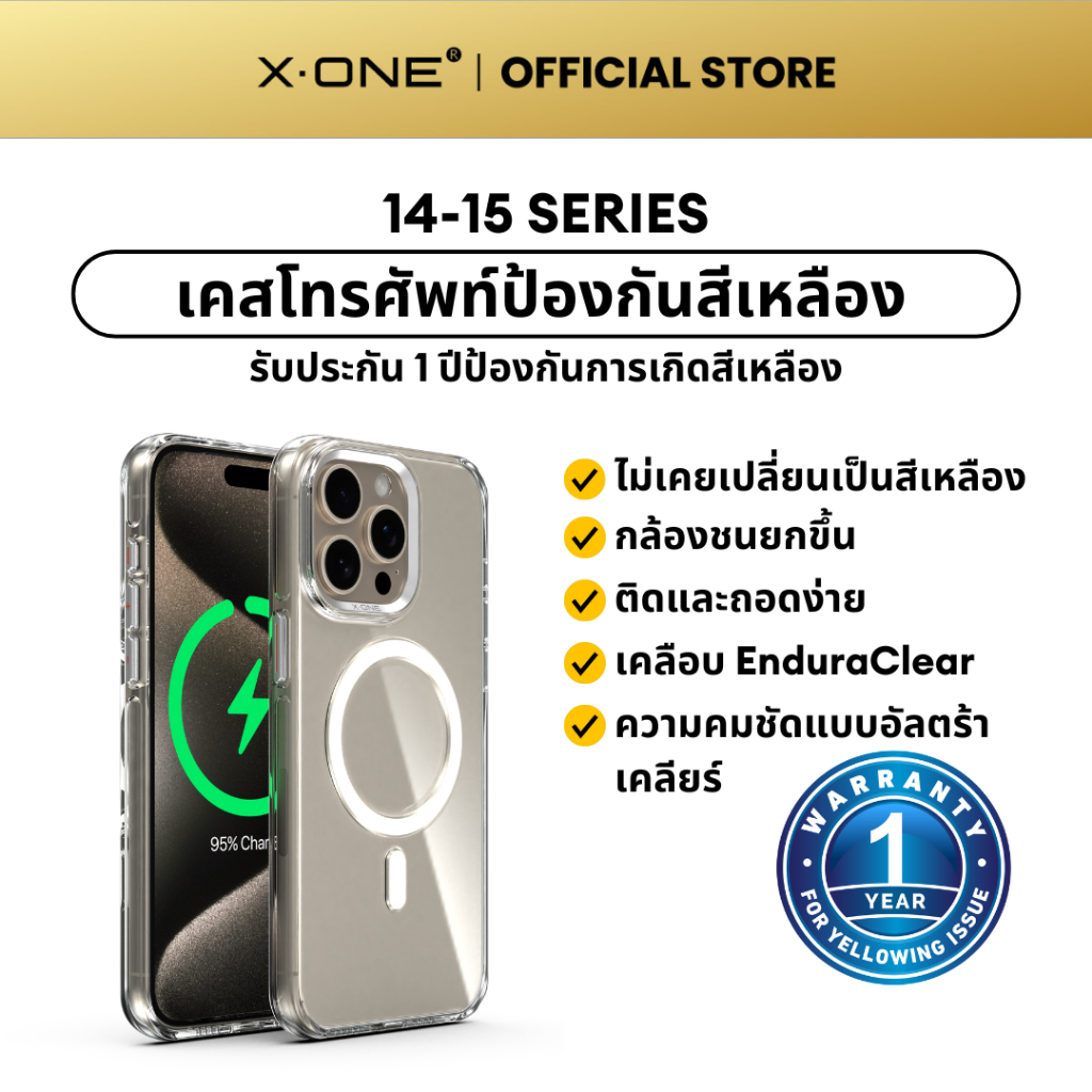 X.One Forever Clear Case Anti-Yellowing for i Phone 15 Pro Max/15 Pro/15/14 Pro Max/14 Pro/14