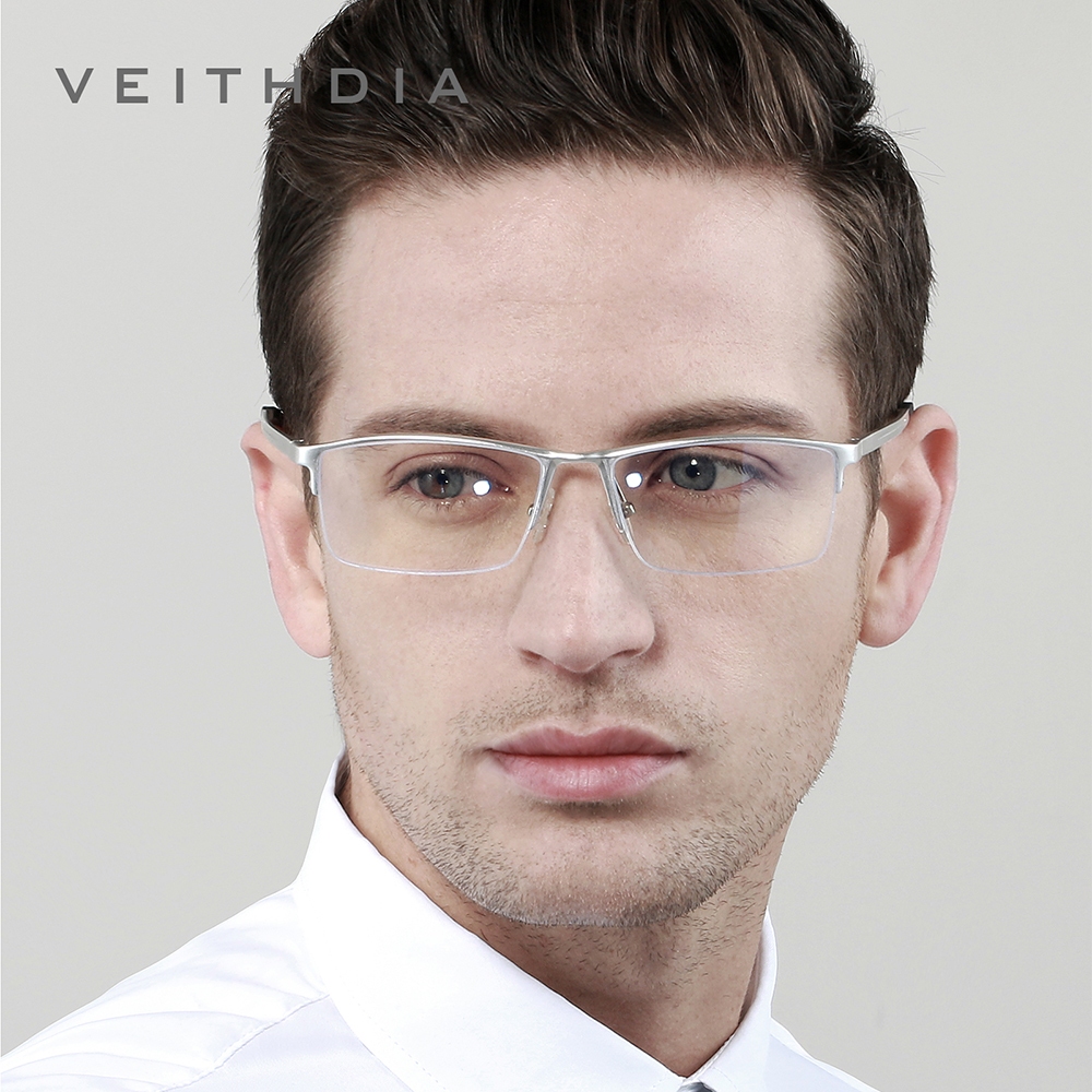 Veithdia نظارة بفلتر أزرق نصف إطار ألومنيوم ماغنسيوم — صورة 3