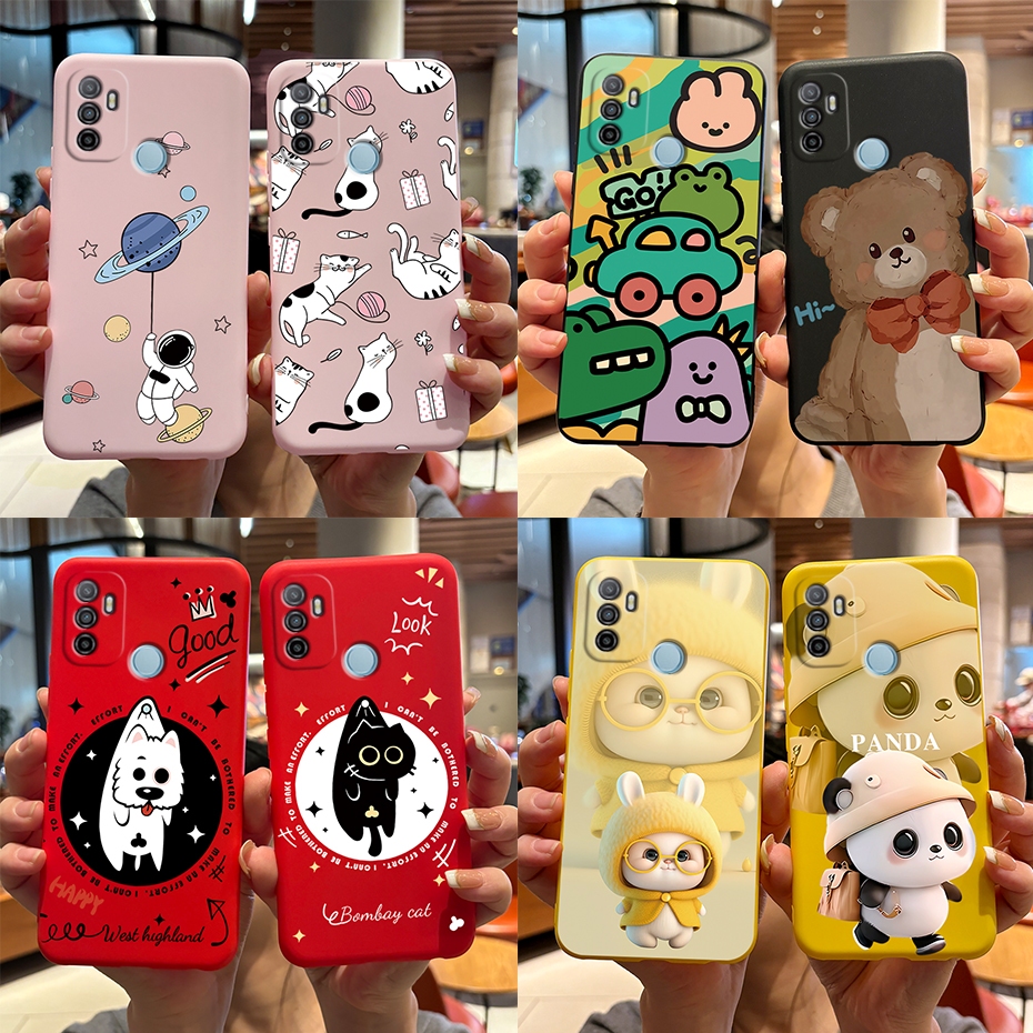 สําหรับ OPPO A53 2020 Lovely Rabbit Panda พิมพ ์ Jelly Soft Silicon เคสโทรศัพท ์ Protecitve Shell Cover