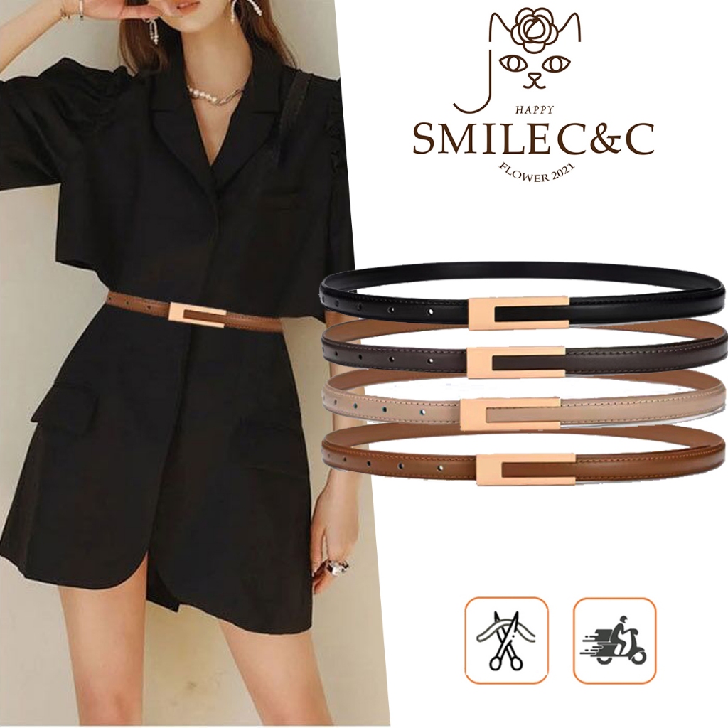 SmileFairycc 【COD & พร้อมส่ง】คุณภาพสูง Designer ผู ้ หญิงเข ็ มขัดหนัง เข ็ มขัดสุภาพสตรี เข ็ มขัด