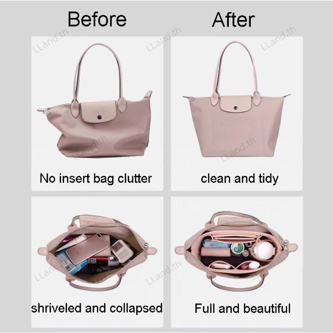 For longchamp กระเป๋าจัดระเบียบ มีช่องแบ่ง9ช่อง กระเป๋าเครื่องสําอาง สะพายไหล่ สะพายข้าง thumbnail 10