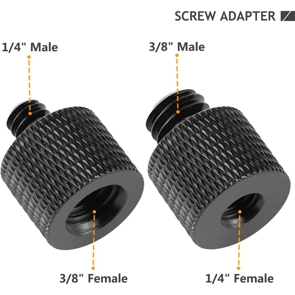 3/8✺ Female to 1/4Male,1/4Female to3/8Maleสกรูอะแดปเตอร ์ ด ้ ายสําหรับอุปกรณ ์ เสริมขาตั ้ งกล ้ องผู ้ ถือไมโครโฟนกล ้ องMount
