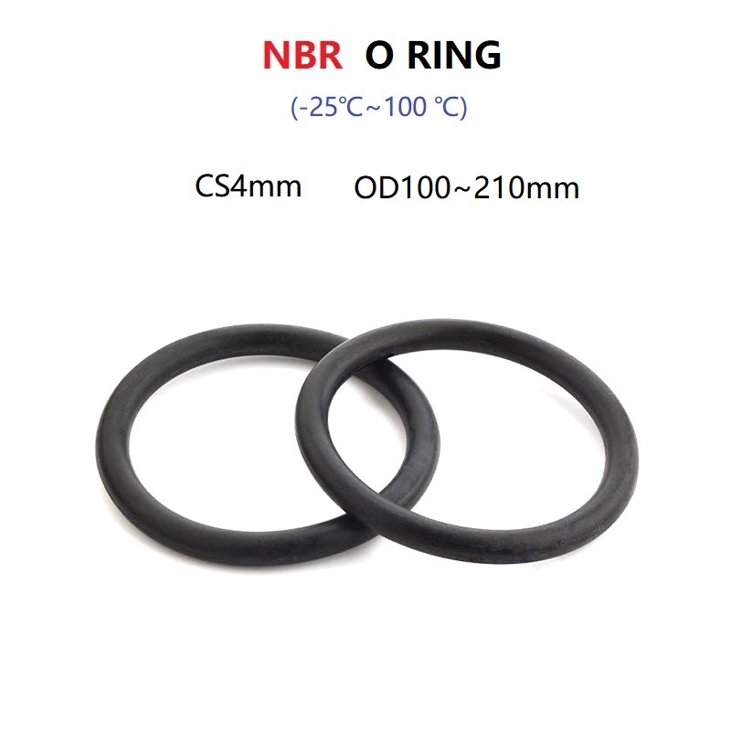CS4mm NBR O Ring Seal Gasket Thickness OD100~210mm แหวนซีลปะเก็นความหนา ไนไตรล์ Butadiene ยาง Spacer