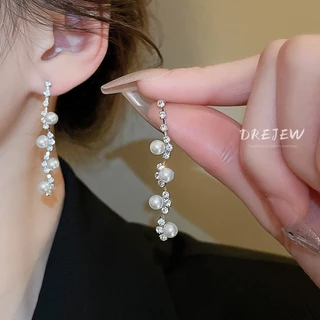 Drewjew choker สร้อยคอคลื่นเพชรมุกชุดเกาหลีแฟชั่นระดับไฮเอนด์ clavicle chain niche commuting เครื่องประดับสําหรับผู้หญิง