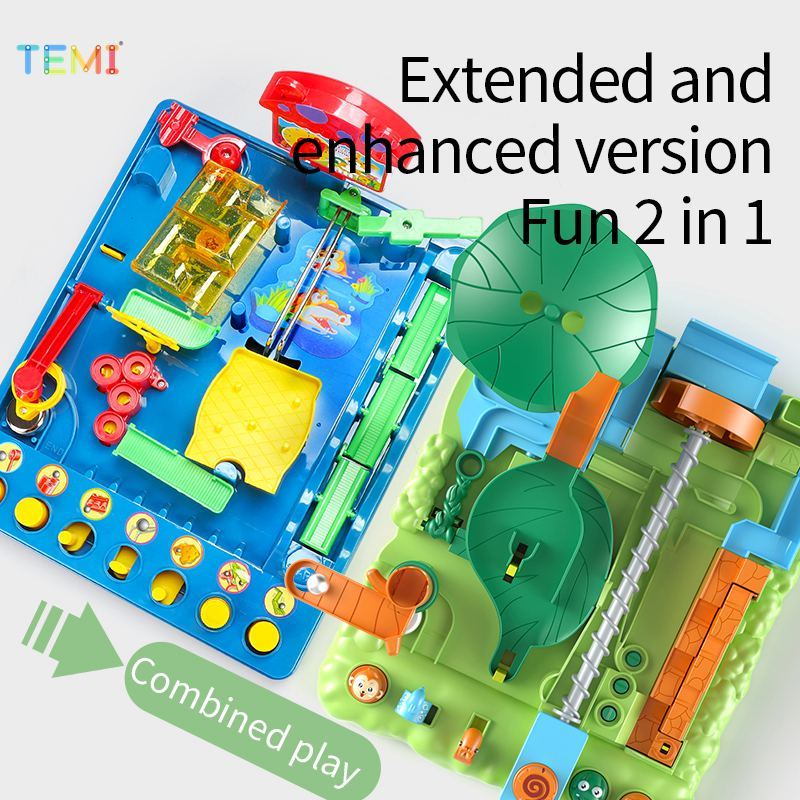 Temi Little Beibei Jungle Adventures Automatic Ball Table Top Toy Railway Ball Entrance Puzzle Early Childhood Educational Toys ผู ้ ปกครอง-เด ็ ก interactive