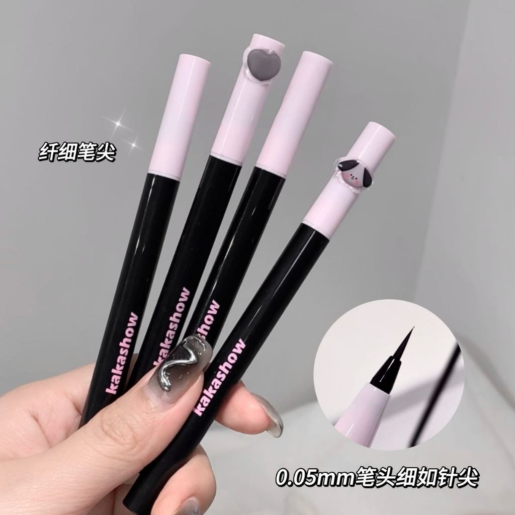 Kakashow Smooth Fine Eyeliner ปากกาสีดําธรรมชาติกันน้ํา Anti-rubbing เริ่มต้นใช้งานง่าย Long Lasting Smudgeproof Liquid Eyeliner Eye Makeup NO.C333