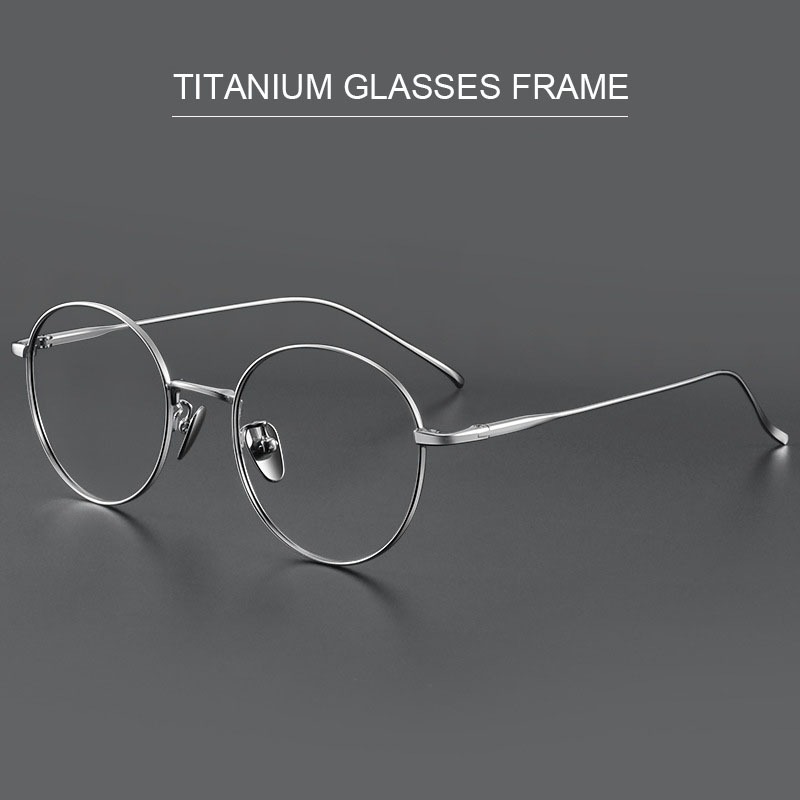 Ultralight Pure Titanium กรอบแว ่ นตา Unisex แฟชั ่ น Retro Optical กรอบแว ่ นตาสําหรับผู ้ หญิงผู ้ ชาย SM1644