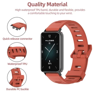MIJOBS สายรัดแบบสปอร์ต สำหรับ HONOR Band 10 9 สายรัดข้อมือสำหรับผู้ชายและผู้หญิง สายรัดข้อมือ TPU กันน้ำ ขั้วต่อแบบปลดเร็วแบบโลหะ สำหรับสายนาฬิกา Honor Band 9 อุปกรณ์เสริมนาฬิกาอัจฉริยะเปลี่ยนได้
