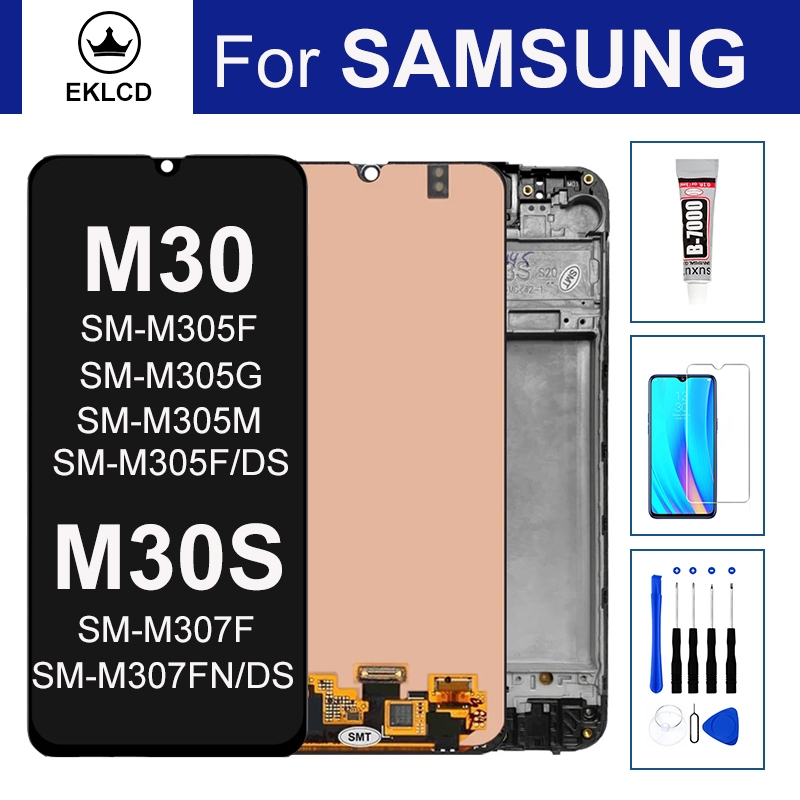 LCD สําหรับ Samsung Galaxy M30 M30S M305 SM-M305F M307FN/DS M307 DisplayTouch Screen Digitizer Assem