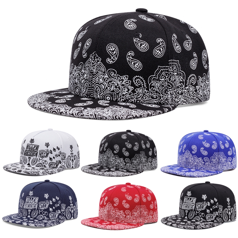 Ready Stock high คุณภาพ Hip Hop หมวกวินเทจสําหรับผู้ชายแฟชั่นเม็ดมะม่วงหิมพานต์ดอกไม้ป้าย snapback หมวกสําหรับผู้หญิงหมวกกันแดดกลางแจ้ง