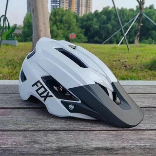 Cool Mountain จักรยานพรางหมวกกันน็อค MTB จักรยานเสือหมอบขี่หมวกกันน็อคหมวกปีกใหญ่พร้อมไฟท้าย FOX นิรภัย 55-61 ซม.