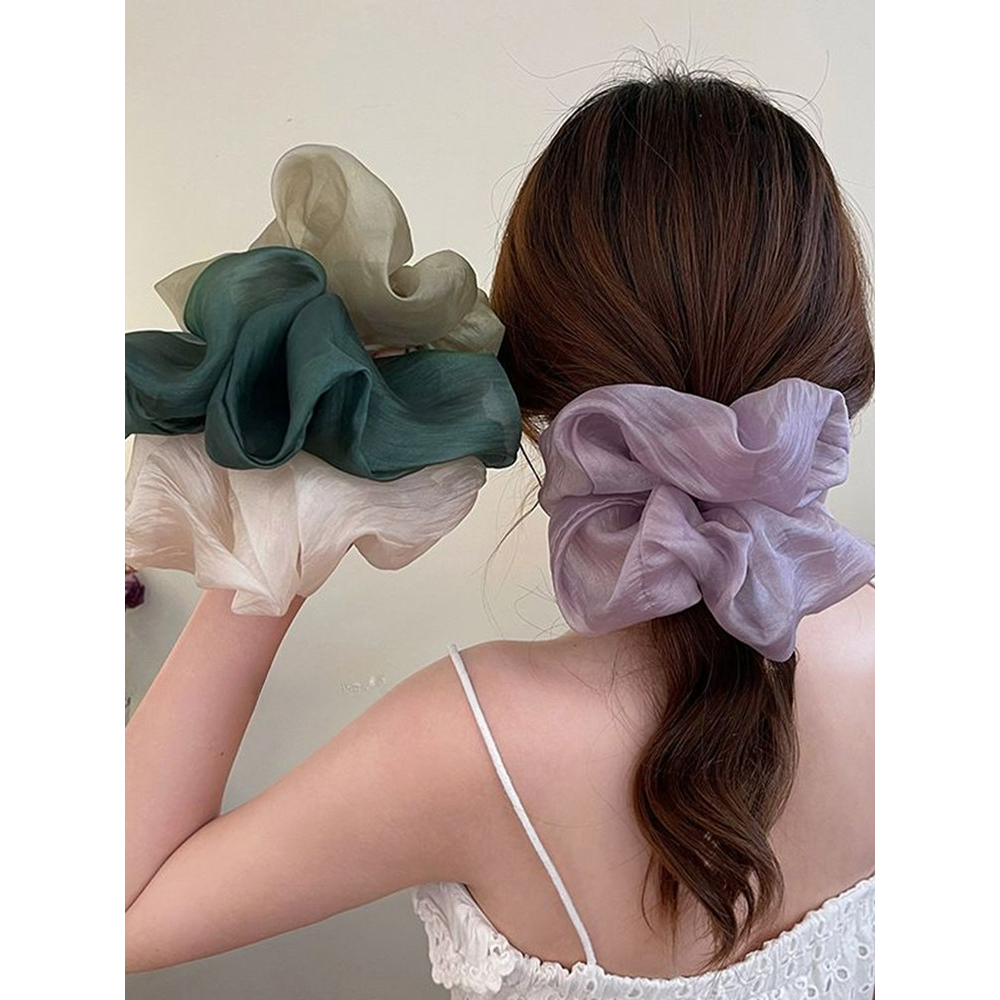 สาวน ่ ารักแสงนุ ่ มผูกผมขนาดใหญ ่ เชือกผมหางม ้ าหัวเชือก Scrunchies Headwear