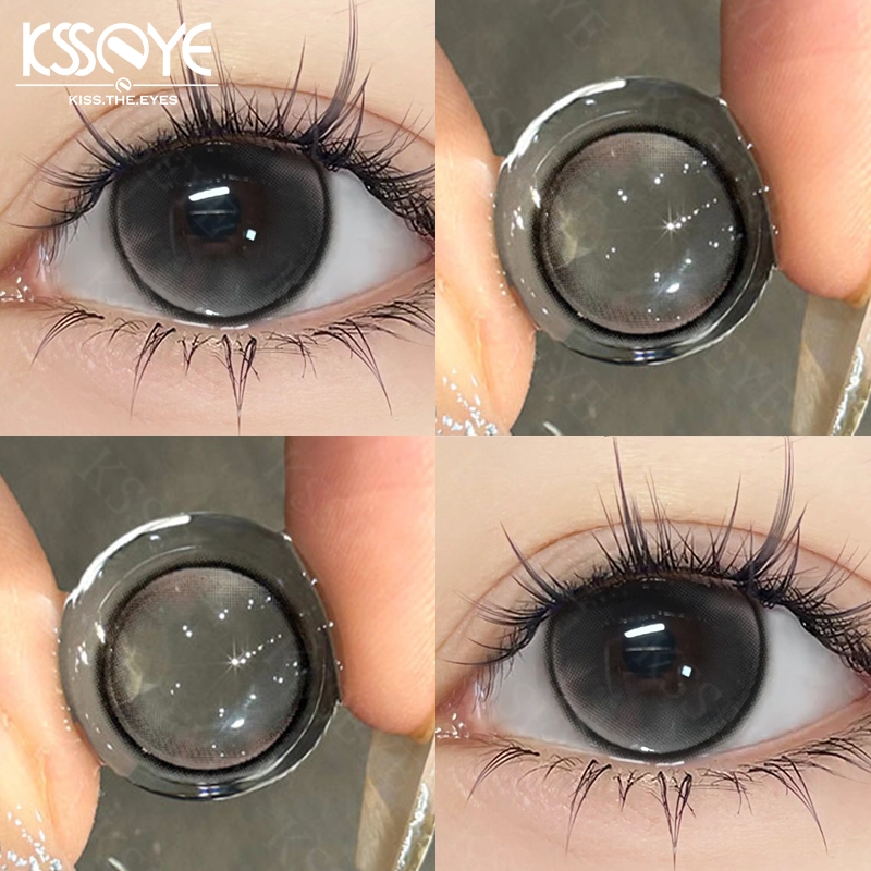 COD คอนแทคเลนส์เกรด KSSEYE 2 ชิ้นคอนแทคเลนส์สีเส้นผ่าศูนย์กลางความชื้น 40% สั้น - 1.00-8.00 สีน้ำตาลอ่อนสีดำ