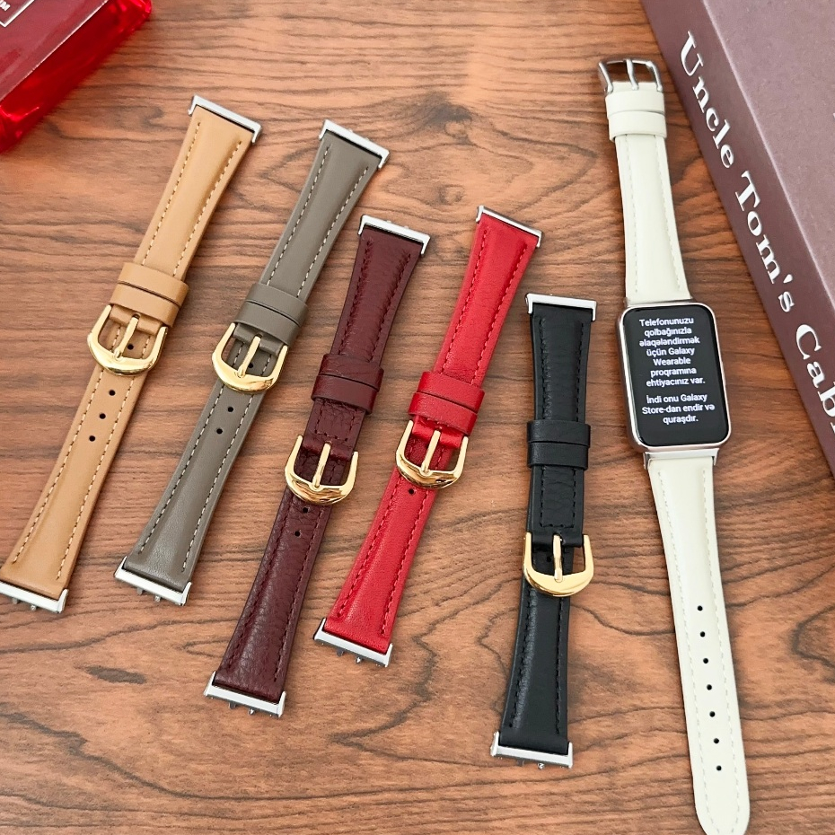 Genuine leather Watch Strap Compatible For Samsung Galaxy Fit 3 สาย Designed Samsung fit3 Strap Wris