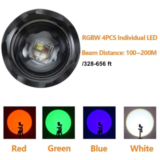 Alonefire SV96 มัลติฟังก์ชั่น 4 in 1 Zoomable High Power ไฟฉาย LED RGB USB ชาร์จการถ่ายภาพไฟฉาย