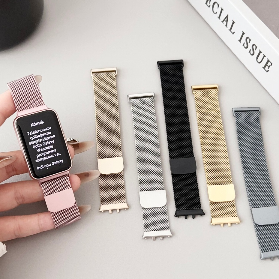 Milanese สายแม ่ เหล ็ กสําหรับ Samsung Galaxy Fit 3 สาย สายสแตนเลส Milanese Loop สร ้ อยข ้ อมือสําหรับ Samsung Fit3 สายรัดข ้ อมือ Samsung Galaxy Fit3 สาย อุปกรณ ์ เสริม