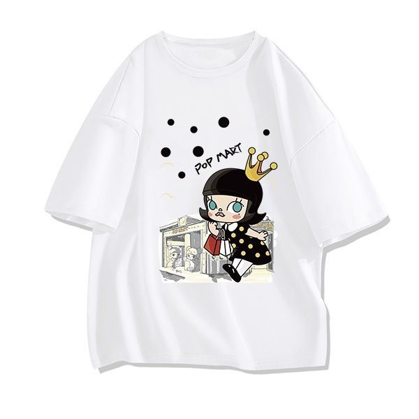 Uniqlo Bubble Mart Dot Girls Pure Cotton Luxury Loose Breathable เสื ้ อยืดแขนสั ้ น