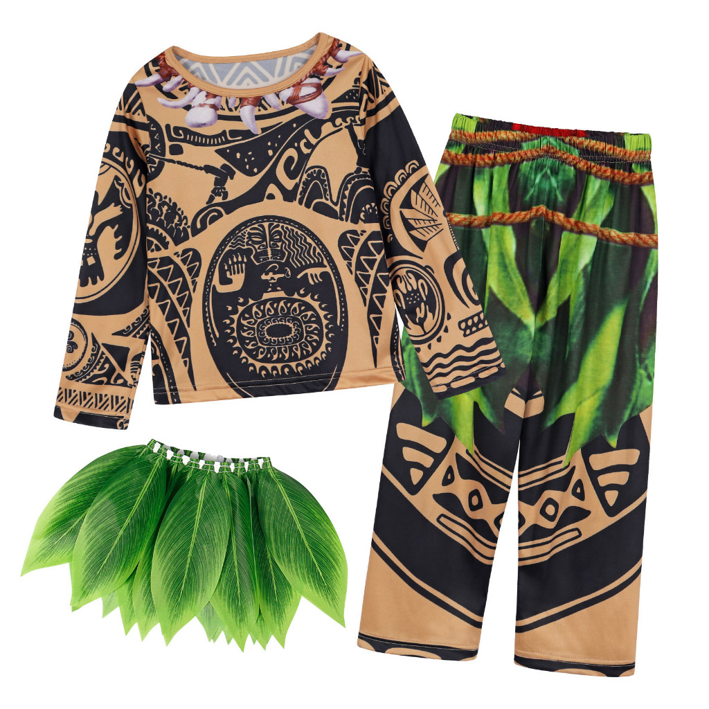 ชุดเด็กชาย maui แขนยาวผจญภัยพิมพ์ชุดสำหรับเด็กเสื้อผ้าแต่งตัวเครื่องแต่งกาย