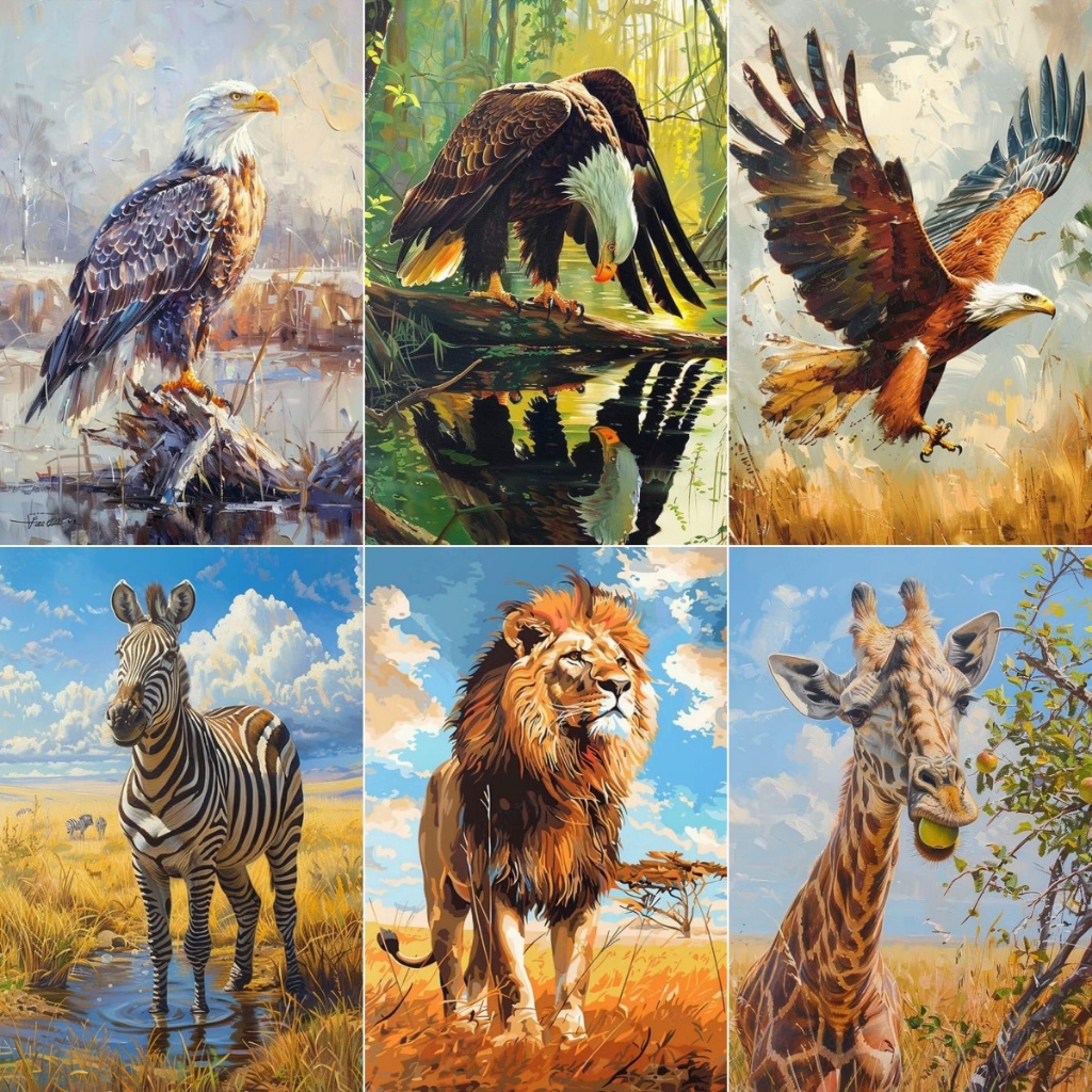 Drofe/ระบายสีตามตัวเลข/ภาพติดผนัง/ระบายสี/ของเล่น diy/ภาพวาดระบายสีตามตัวเลข/ของแต่งห้อง/ของขวัญ/paint by numbers/สัตว์